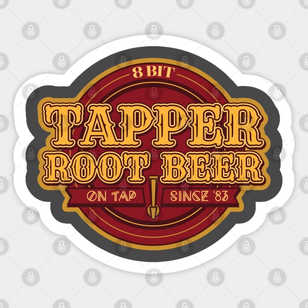 Tapper's 8 Bit Rootbeer Sticker by DeepDiveThreads